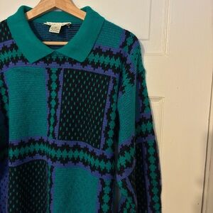 Michael Carrie Teal and Blue’s Patterned Sweater